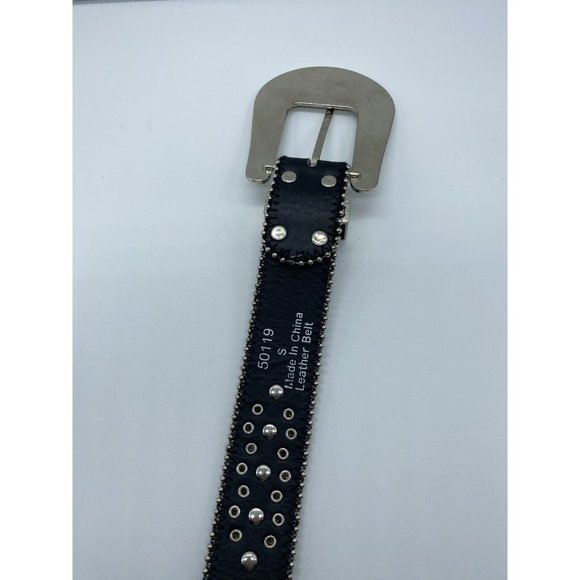 Women's Leather Rhinestone Western Belt Size S Black with Horse Shoes 50119 - Picture 6 of 9